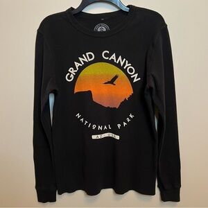 Parks Project Waffle Knit Sweater Top Black Grand Canyon National Park AZ Sz M
